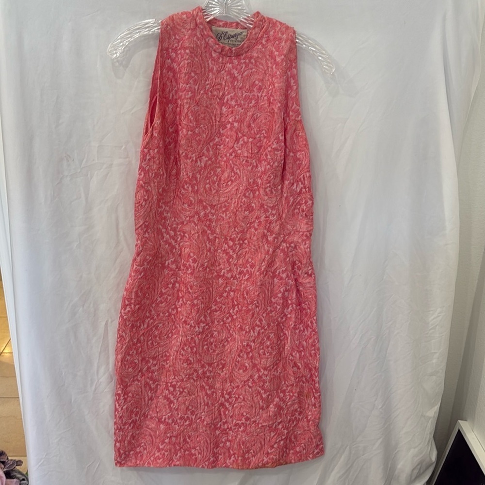 1960s Embroidered shift Dress pink  1950s Pinup Union Made Vintage Flower